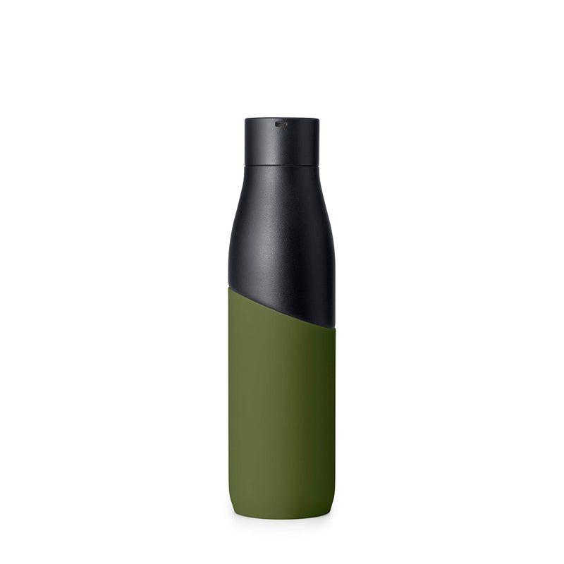 LARQ Bottle Movement PureVis 32 oz- Lightweight Self-Cleaning and Non-Insulated Stainless Steel Water Bottle with UV Water Purifier | Reusable & Travel Friendly, Black/Pine - Image 2